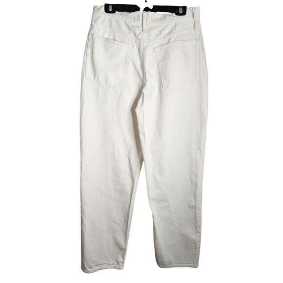 Madewell Womens Baggy Straight Jeans High Waist Size 30 Off-White Button Fly - Picture 2 of 11